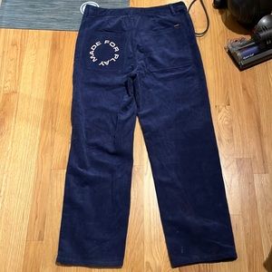 Patterson Navy blue Corduroy Wide leg Skate Pants